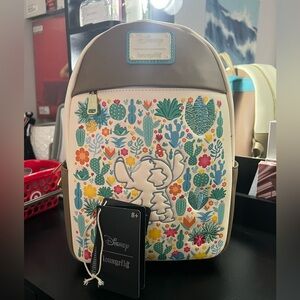 Disney Loungefly Stitch Cactus Mini Backpack - Teal Trim & Gray Body